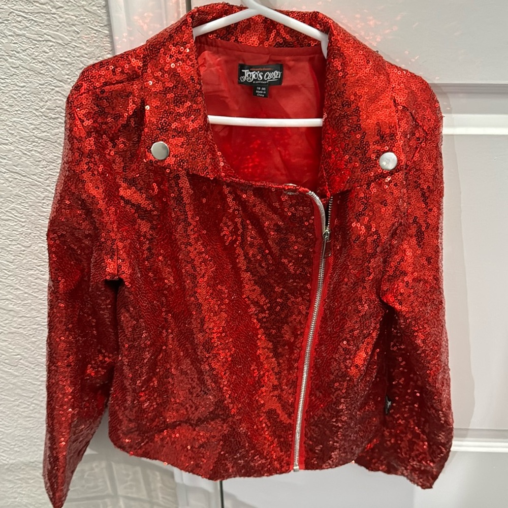 Girls Jojo’s closet Red sequin jacket size M 7/8